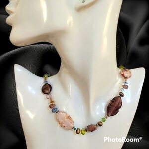 PREMIER DESIGNS Barbie Lampwork Glass Beaded Chunky Collar Necklace